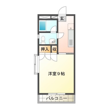 中島田町 マンション 1DK 306の間取り図