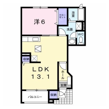 バーシア鳴門 B 103の間取り図