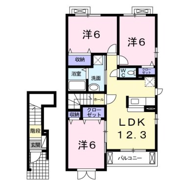 メゾンロアールII D 205の間取り図