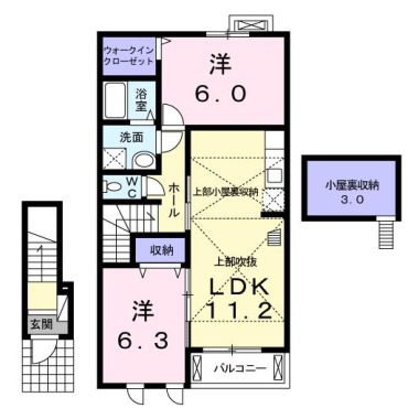 クレセント I 202の間取り図