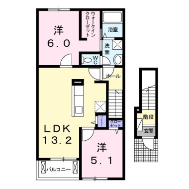 メロータウンA 202の間取り図