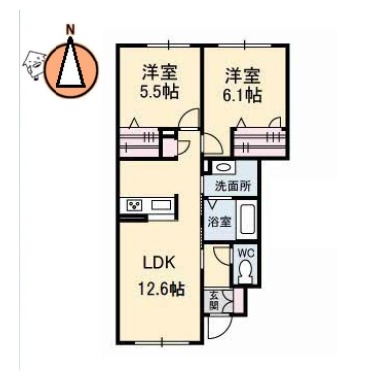 シャーメゾン南島田 103の間取り図