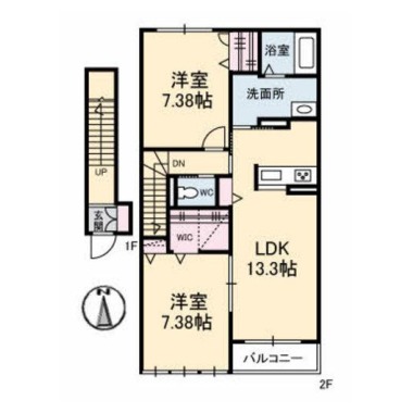 シャーメゾン南島田 202の間取り図