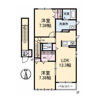 シャーメゾン南島田 205の間取り図