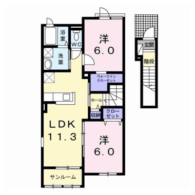 グランメール I 202の間取り図