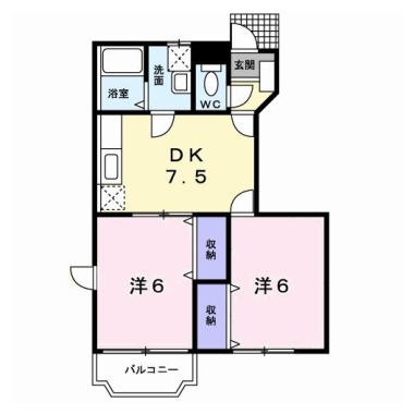 ソレイユ・ルヴァンA 105の間取り図