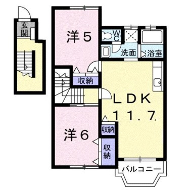 ソレイユ・ルヴァンA 202の間取り図