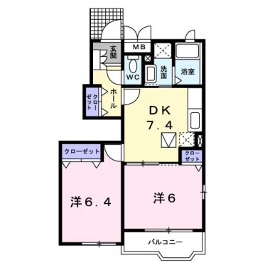 ヴィラ・クリオネA 101の間取り図