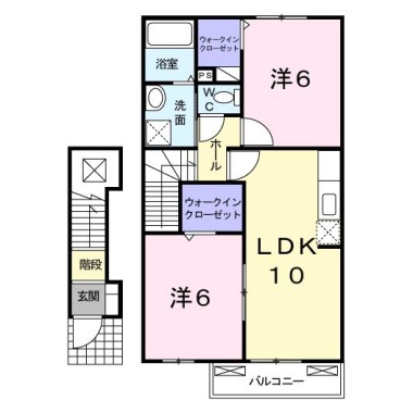 グリーン ウイング E 202の間取り図