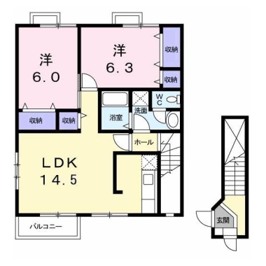 ウイング宮津A 201の間取り図