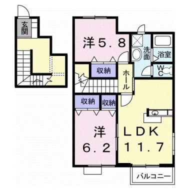 ラフィナート エスパシオ B 201の間取り図