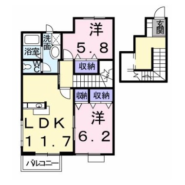 ラフィナート エスパシオ B 202の間取り図