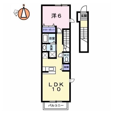 プリムローズ国府A 201の間取り図