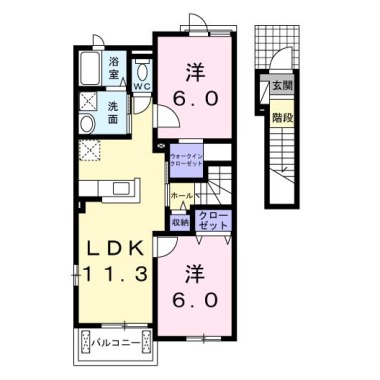 ハーベスト25A 203の間取り図
