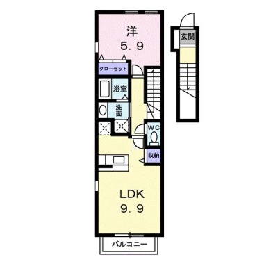 ヴィヴァーチェ 春日野 A 202の間取り図