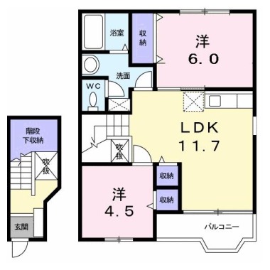 カトレア 203の間取り図