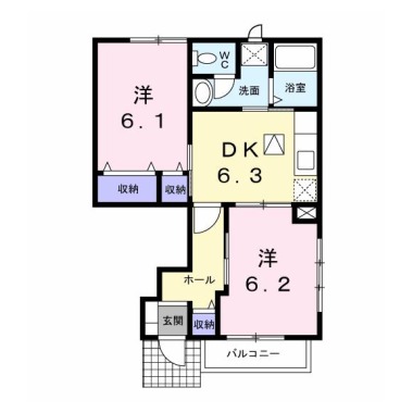 ベルメゾン ハラダB 103の間取り図