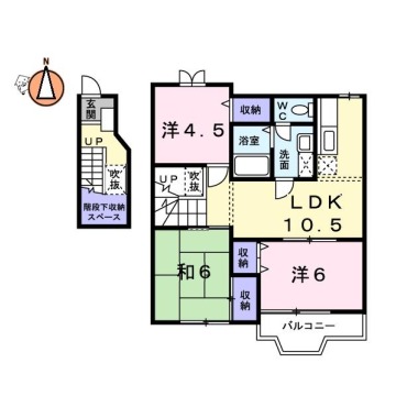 アムール・ハザカA 202の間取り図