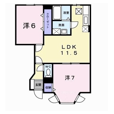 グレイスランド鳴門B 103の間取り図