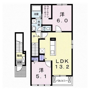 ハッピーメゾン B 201の間取り図