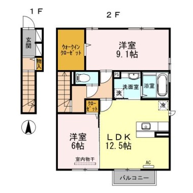 ヴィラコートII 201の間取り図