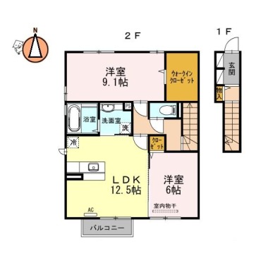 ヴィラコートII 207の間取り図