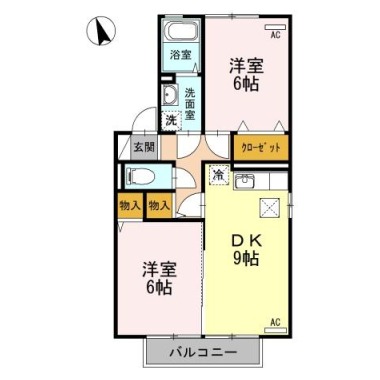 シャン・ド・フルール B101の間取り図