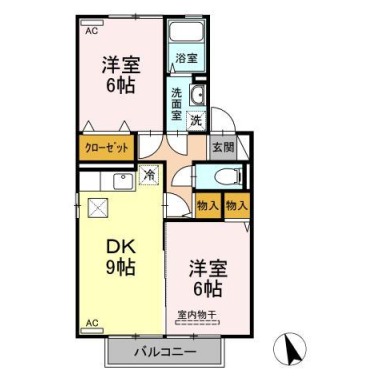 シャン・ド・フルール B102の間取り図