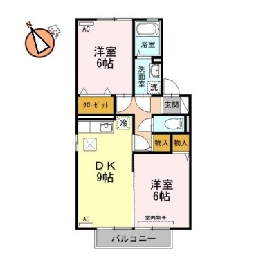 シャン・ド・フルール B202の間取り図