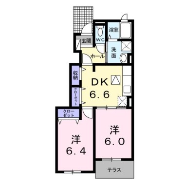 セフィオ大原 105の間取り図