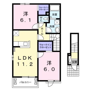 クラール名東 B 201の間取り図