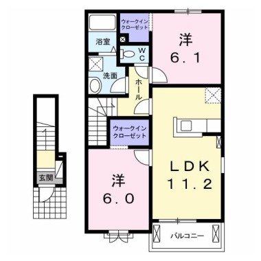 クラール名東 B 203の間取り図