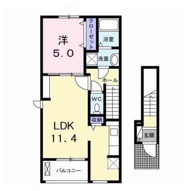 ツインコートB 201の間取り図