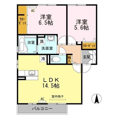 プルミエラムールII 101の間取り図