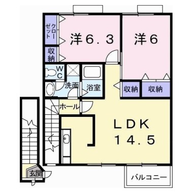 シーサイドパークB 202の間取り図
