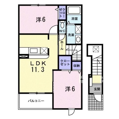 アプリコット・サン A 203の間取り図