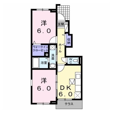 ラ・ゴロンドリーナB 102の間取り図