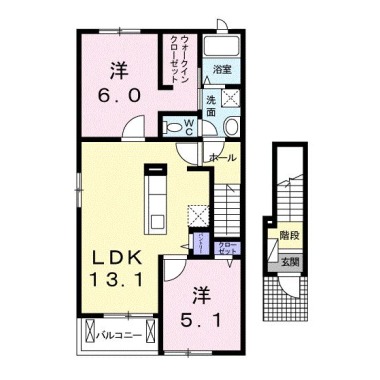 グレイスフル江川 B 201の間取り図