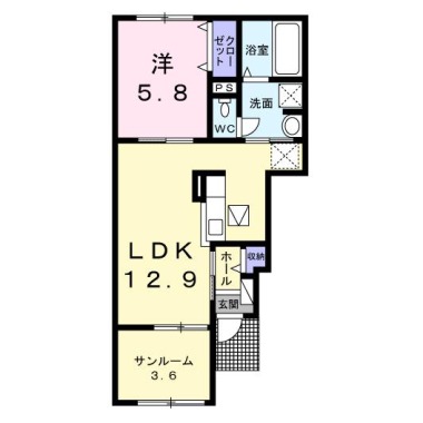 プルミエ I 102の間取り図