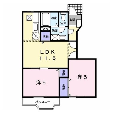 アビテ雅 A 102の間取り図