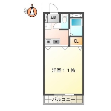 中常三島町 マンション 1K 104の間取り図