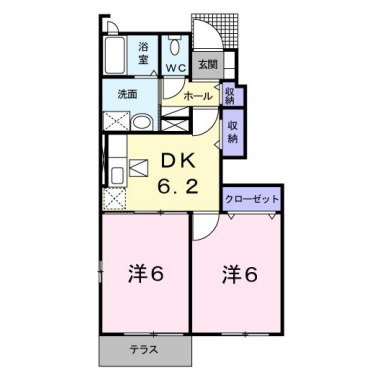 サンシャインオールウェイズA 105の間取り図