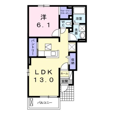 ザ ガーデンヴィラ 箸蔵 A 101の間取り図