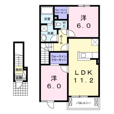 ザ ガーデンヴィラ 箸蔵 A 203の間取り図