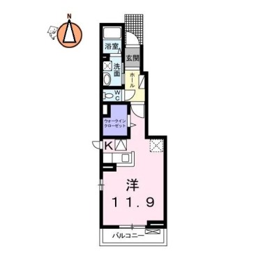 エルハーベン加茂宮A 103の間取り図