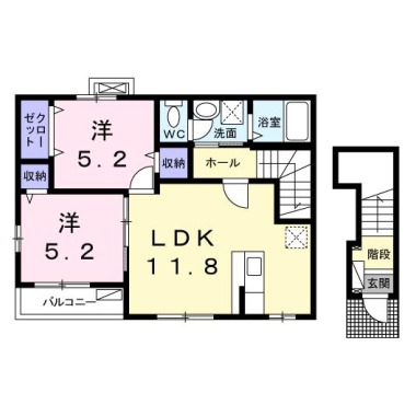 エル グレイス 201の間取り図