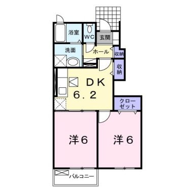 プレ ブリッジ シェトワ I 102の間取り図