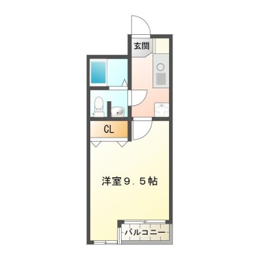 中常三島町 マンション 1DK 205の間取り図