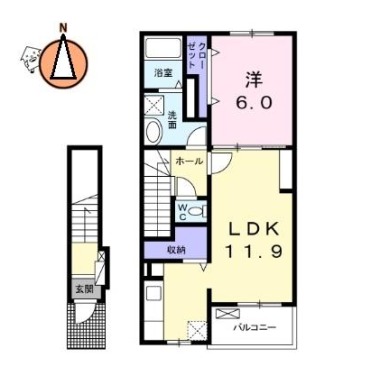 ブランボヌール 203の間取り図