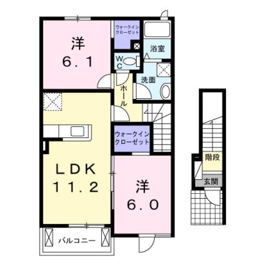 ホワイトローズA 202の間取り図